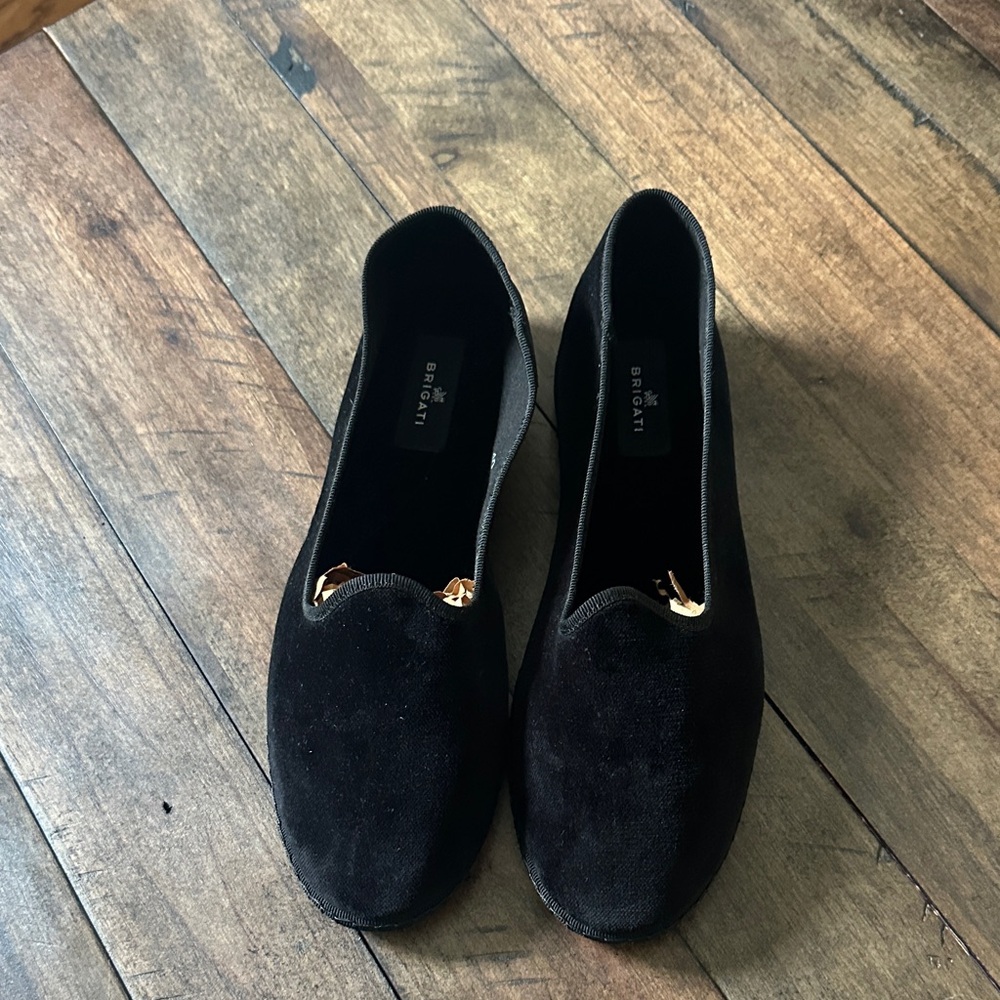 Nero di Seppia (Black velvet) Gondolieri BRIGATI Shoes Size 40 (US 9.5)